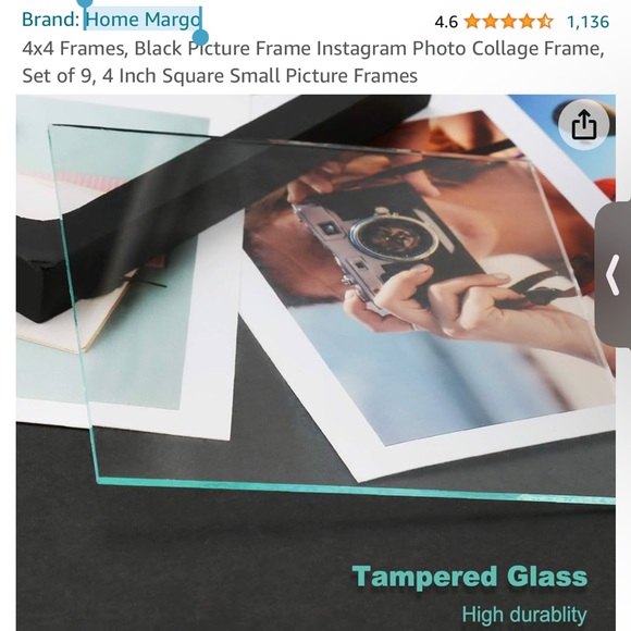 4x4 Frames, Black Picture Frame Instagram Photo Collage Frame, Set of 9 - Picture 5 of 7